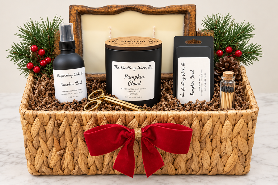 Our handcrafted gift baskets are thoughtfully curated with some of your favorite Kindling Wick products and beautifully packaged to make gifting effortless.